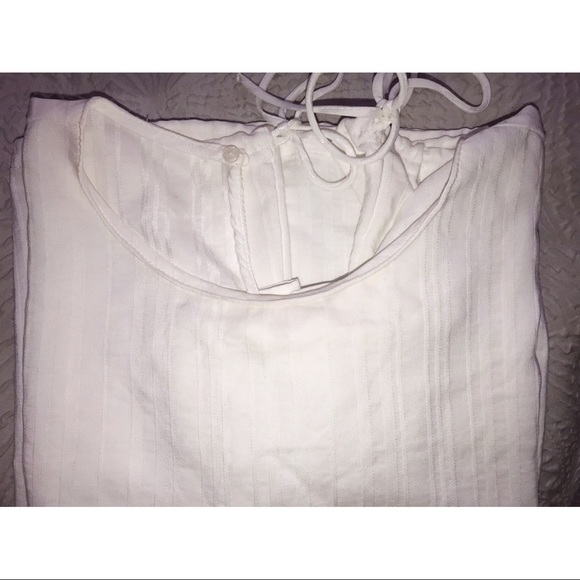 Zara White Crop Shirt Large - Picture 5 of 5